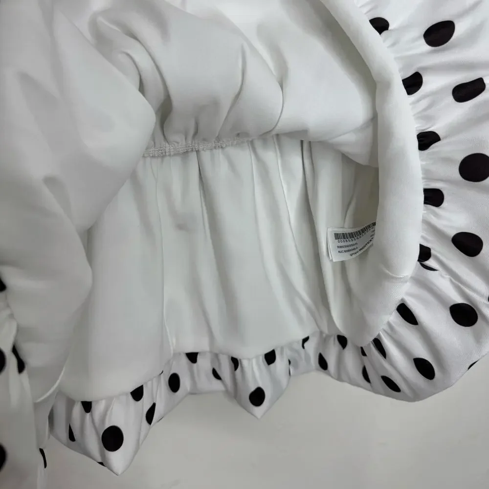 Zara Polka Dot Mini Bubble Balloon Dress Size Small New White Black